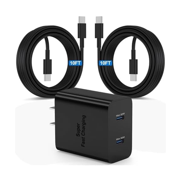 45W Super Fast Charger Type C 2Pack 10ft, USB C Wall Charging and Long Android Phone Charger Cable Cord for Samsung Galaxy S25 Ultra/S25 Plus/S25/S24 /S24 Ultra/S23 Ultra/S22 Plus/S21/Note 20/Note10 
