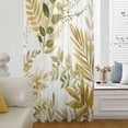 thumbnail image 5 of Brown Green Leaves Sheer Curtains 63 Inches Long, Summer Botanical Farmhouse Watercolor Leaf Light Filering Curtains, Breathable Simi Curtain Privacy Drapes for Living Room Bedroom Window Treatment, 5 of 9
