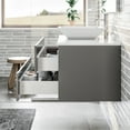 thumbnail image 6 of Totti Wave 36" Gray Modern Bathroom Vanity w/ Super White Man-Made Stone Top & Sink, 6 of 7