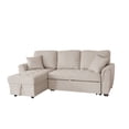 thumbnail image 4 of Zechuan Sectional Sofa with Storage Chaise - L-Shape Convertible Sofa Bed with Pull Out Sofa Bed - Modern Sleeper Sofa Couch for Living Room - Beige, 4 of 7