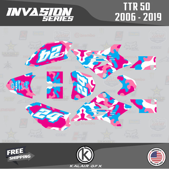 Kalair GFX Graphics Kit for Yamaha TTR50 (2006-2023) Invasion Series