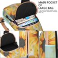 thumbnail image 3 of Boho Sunflower and Butterfly Print Crossbody Bag – Water-resistant, Anti-theft Pocket – Rustic Yellow and Bloom Pattern, 3 of 5