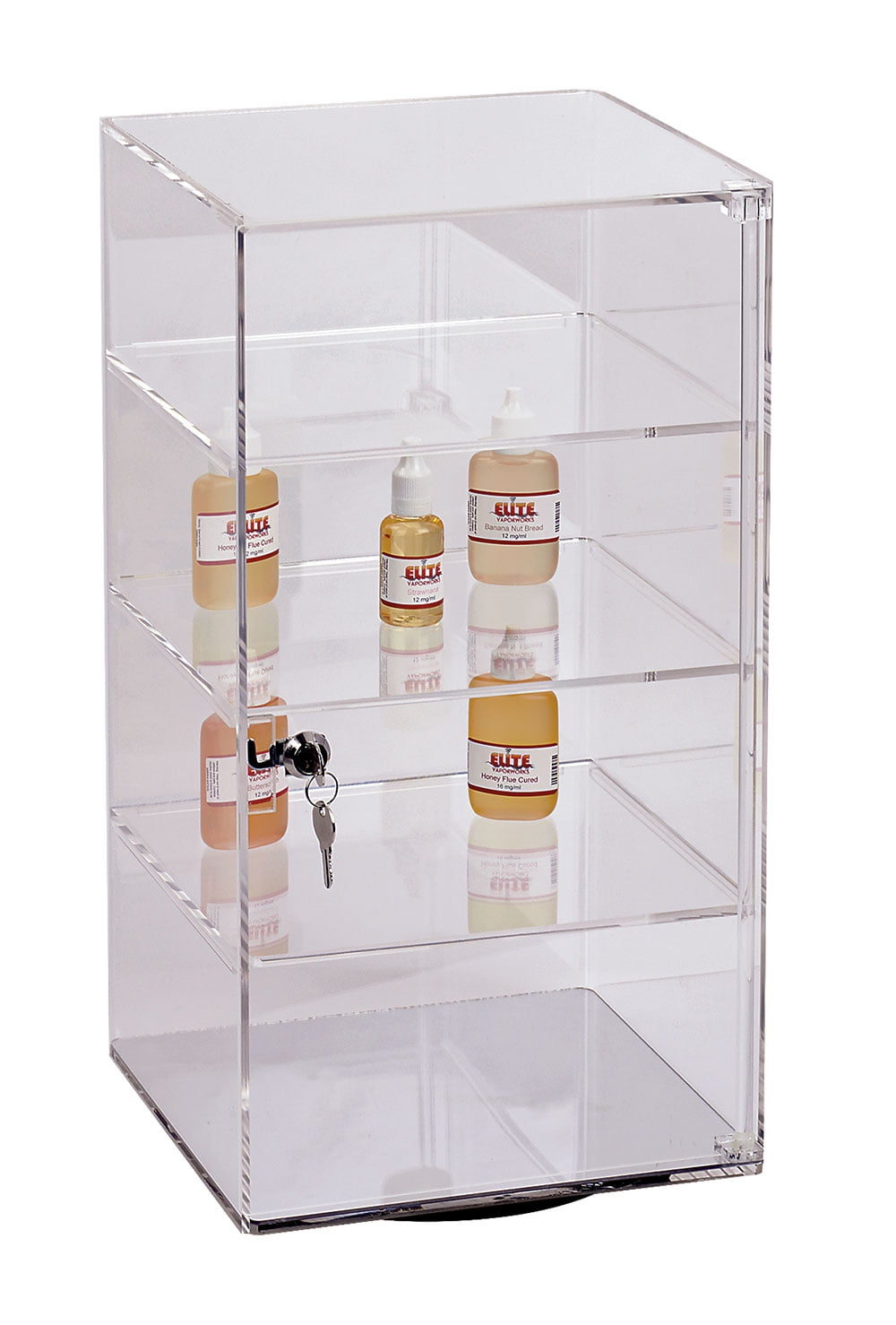 Acrylic Counter Top Display Case 9.5" x 9.5" x 19"Locking Cabinet Showcase Boxes 