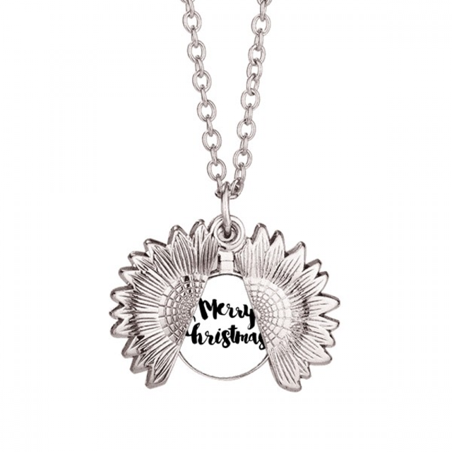 Merry Christmas quote Style Collar de girasol collar collar collar colgante