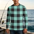 thumbnail image 5 of OIOLOYJM Long Sleeve Fishing Shirts for Men UPF Sun protection Plaid Uv Quick Dry Swim Beach Shirts Rash Guard Hiking Casual Classic Fit T-Shirt Royal Blue S, 5 of 6