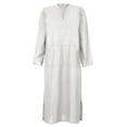 thumbnail image 5 of Tbopshirt Man Nightgown Mens Ethnic Robes Loose Solid Long Sleeve Loose Vintage Dress Kaftan WH/S, 5 of 5