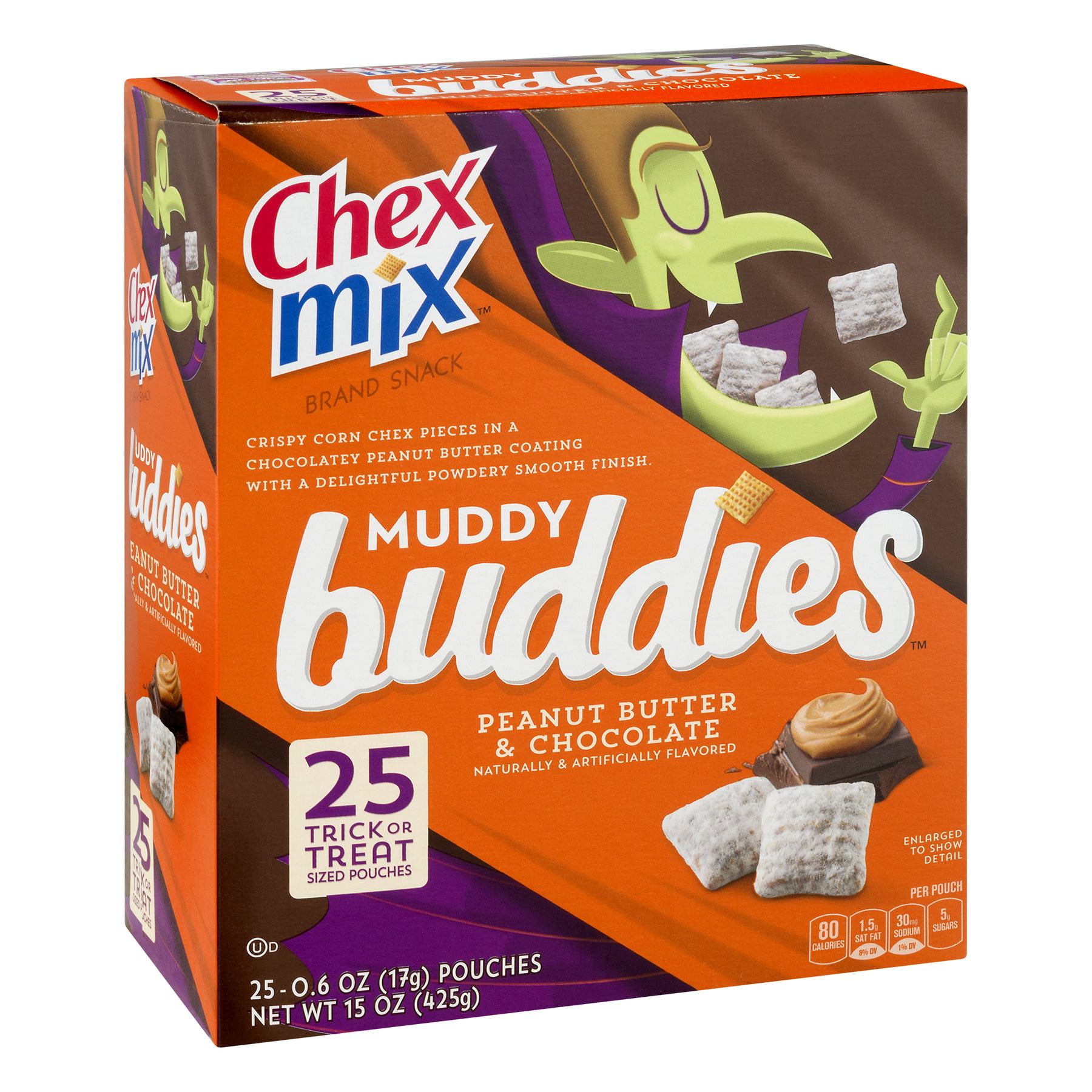 Chex Mix Halloween Muddy Buddies Snack Mix Peanut Butter And Chocolate 25  Count - Walmartcom - Walmartcom