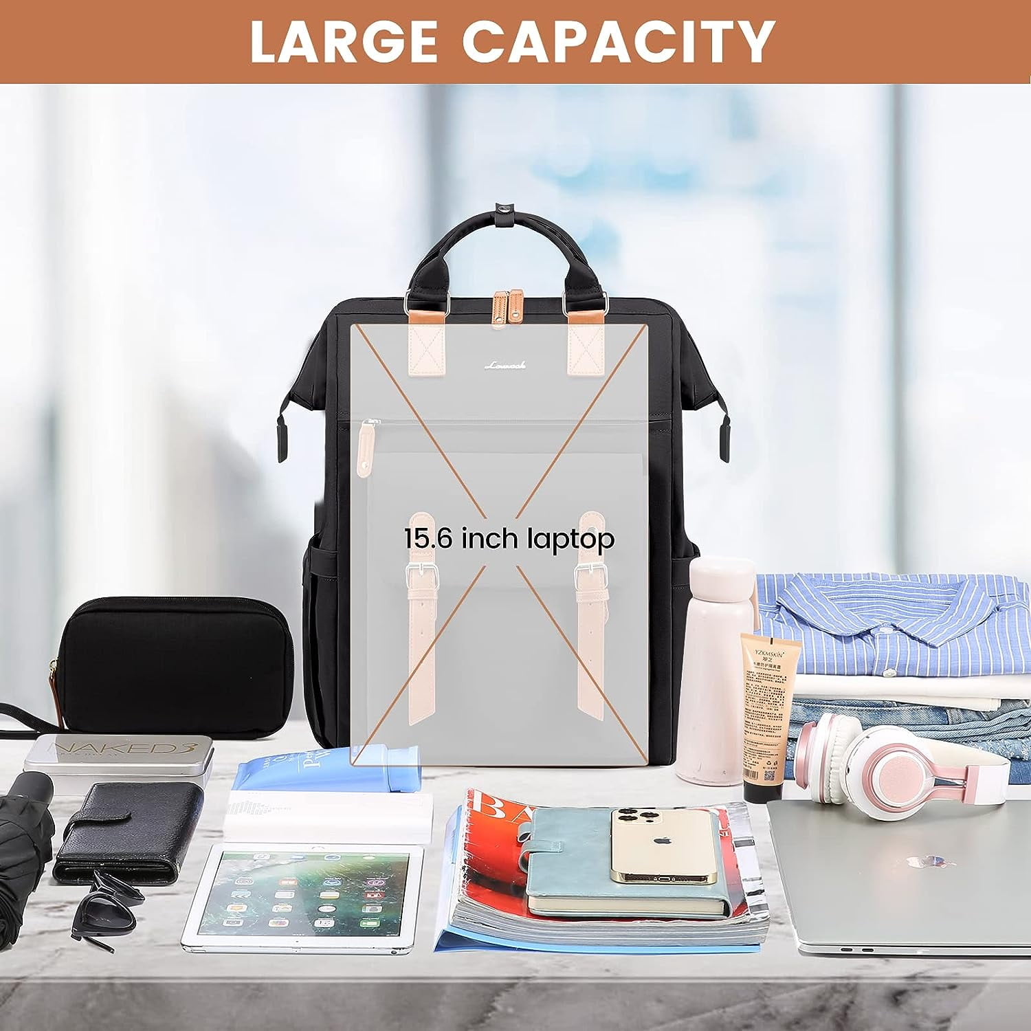 Lovevook Laptop Backpack for Women 15.6",Cute Work Travel Commuter Daypack,Nurse Doctor Teacher Backpack Purses College Computer Bookbag