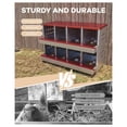 thumbnail image 3 of Metal Chicken Nesting Box for Laying Eggs, Rustproof Wall-mountable Roll Away Chicken Laying Boxes for Hens, Waterproof, Ventilated with Perch, 8 Compartments, 3 of 6