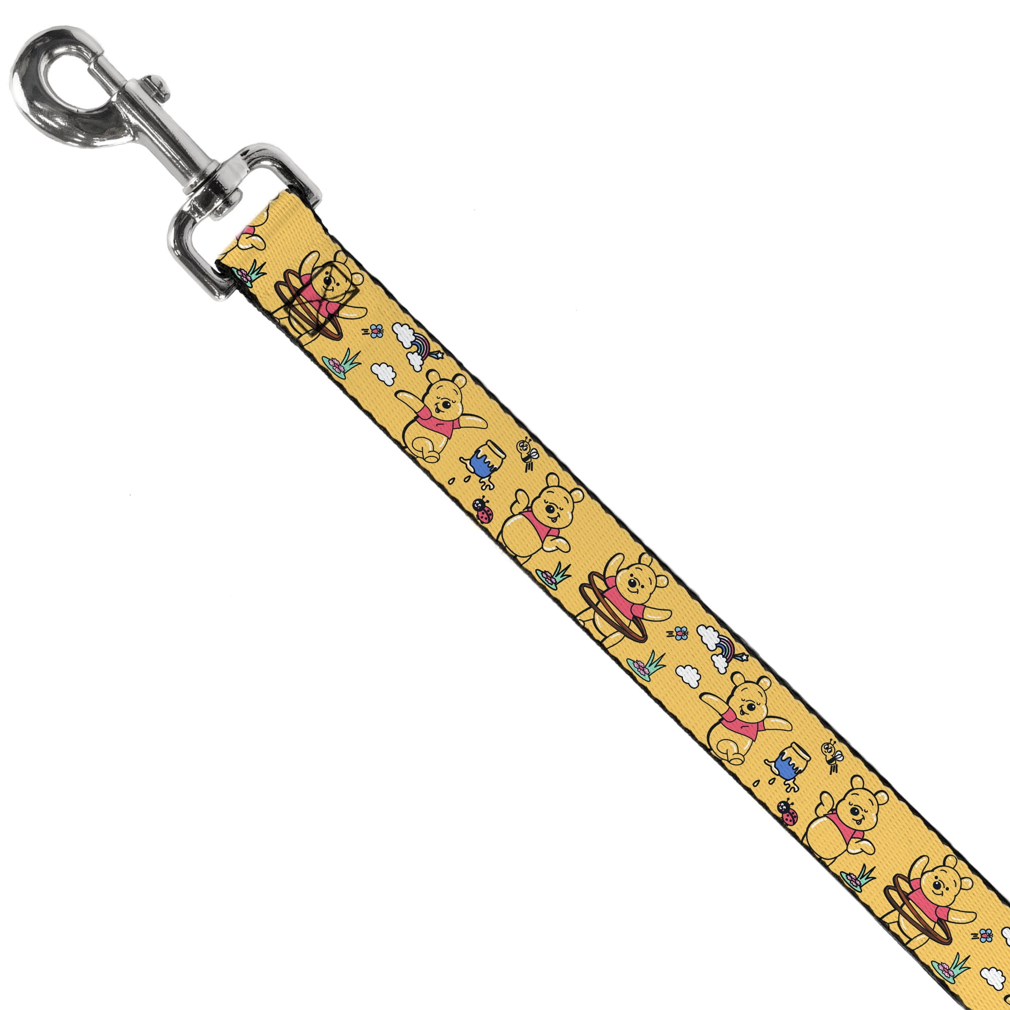 Disney Pet Leash, Dog Leash, Winnie the Pooh Happy Poses Golden Yellow, 6 Feet Long 1.0 Inch Wide