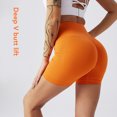 thumbnail image 3 of Pantalones cortos de yoga ANGGREK Levantamiento de glúteos Talle alto Naranja, 3 of 8