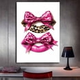 thumbnail image 3 of Mudket Framed Leopard Print Lips with Pink Bows Canvas Wall Art, Cute Trendy Wall Decor, Glamorous Art Ready to Hang for Girls Bedroom - 12"L x 8"W, 3 of 10
