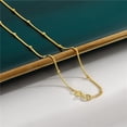 thumbnail image 3 of Cadena simple de plata de ley S925 bañada en oro de 18 quilates con forma de cruz y ondas de agua, cadena de clavícula múltiple con cuerpo lateral, 3 of 5