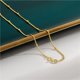 thumbnail image 2 of Cadena simple de plata de ley S925 bañada en oro de 18 quilates con forma de cruz y ondas de agua, cadena de clavícula múltiple con cuerpo lateral, 2 of 5