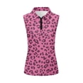 thumbnail image 2 of Uorisanigo Pink Leopard Print Women's Golf Shirt Casual Versatile Women's Dry-Fit Golf Shirts Fashionable Relaxed Workout Tops for Tennis Hiking & Outdoor Sports, 2 of 7
