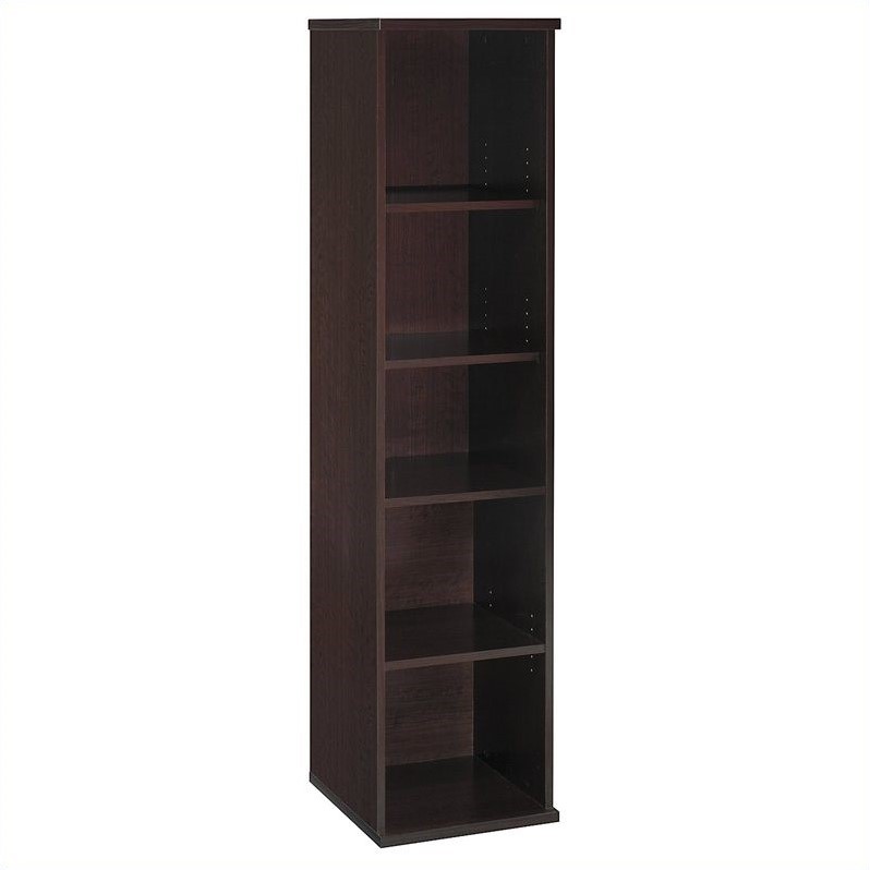 Bush BBF Series C 18W 5-Shelf Bookcase in Mocha Cherry