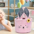 thumbnail image 4 of CREATITOY Easter Rabbit Ear Handheld Basket Holiday Egg Hunt Tote Home Decor, 4 of 6