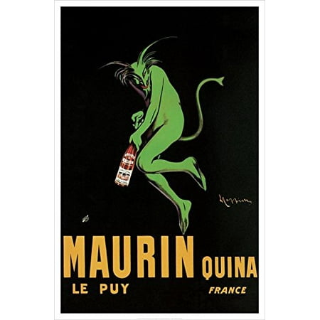 - Maur Quina Le Puy 1906 by Leonetto Cappiello 36x24 French Vintage Art Print Poster Advertising Green Devil