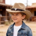 thumbnail image 2 of Dmsael Western Cowboy Hat Boys Girl Classic Roll Up Hat with Buckle Belt, 2 of 5