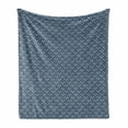 thumbnail image 1 of Geometric Soft Flannel Fleece Throw Blanket, Simplistic Scandinavian Inspired Pattern with Repeating Doodle Triangles, Cozy Plush for Indoor and Outdoor Use, 50" x 70", Night Blue White, by Ambesonne, 1 of 6
