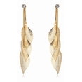 thumbnail image 1 of Finos Aretes Largos Hojas Filigrana Swarovski Oro 14k Lam dorado Unitalla, 1 of 3