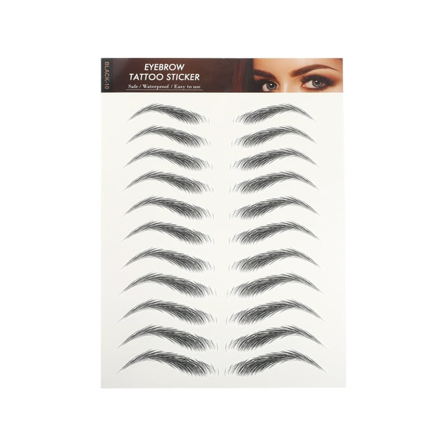 Unique Bargains Tatouage Simulation Sourcils pour Femmes 1 Pce Hauts, Noir