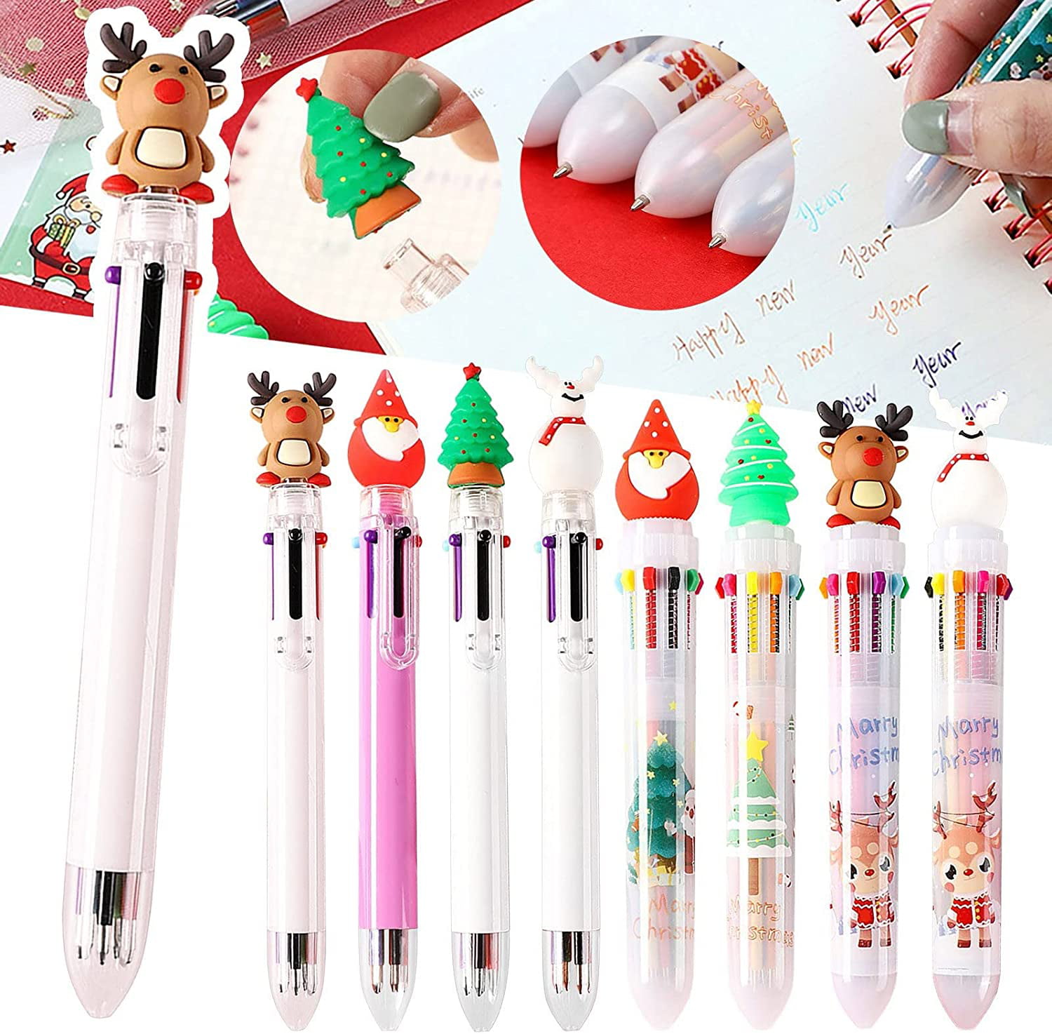 Cute School Supplies Aesthetic 3PC Christmas Gift Color Pen Christmas Pen  Christmas Tree Cute Cartoon Color Push Ballpoint Pen 5ml School Supplies  College on Clearance 