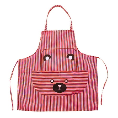 

iaksohdu Cute Bear Design Sleeveless Kitchen Cooking Restaurant Apron Cover with Pocket