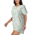 thumbnail image 2 of Haiem Flora Daisy Cactus Pattern Pajama Set for Women 2 Piece Lounge Set Short Sleeve Tops and Shorts Soft Sleepwear-4X-Large, 2 of 7