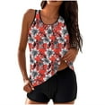 thumbnail image 2 of Meichang Blouson Bathing Suit for Women Tankini Swimsuits Floral Tankini Tops with Boyshorts Two Piece Tummy Control Swim Suits, 2 of 7
