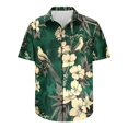 thumbnail image 5 of Njoeus Mens Hawaiian Shirts Short Sleeve Button Up Shirts - Novelty Floral Graphic T-Shirt Comfortable Casual Summer Beach Shirts - Big & Tall Sizes 3X 4X 5X Clearance Green, 5 of 5