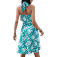 thumbnail image 2 of Robe d'Été Sans Manches Portefeuille à Col en V à Fleurs pour Femme Mini Robe Bleu G, 2 of 5