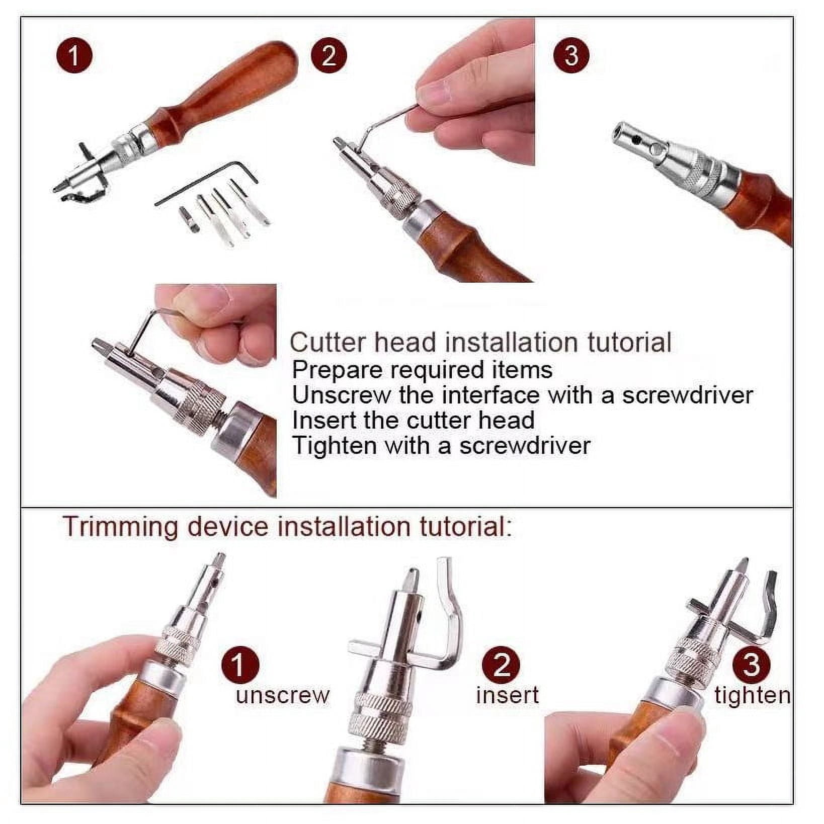 Leather Working Tools and Supplies with Tool Box Perfect for Stitching Punching Cutting Sewing Leather Craft Making