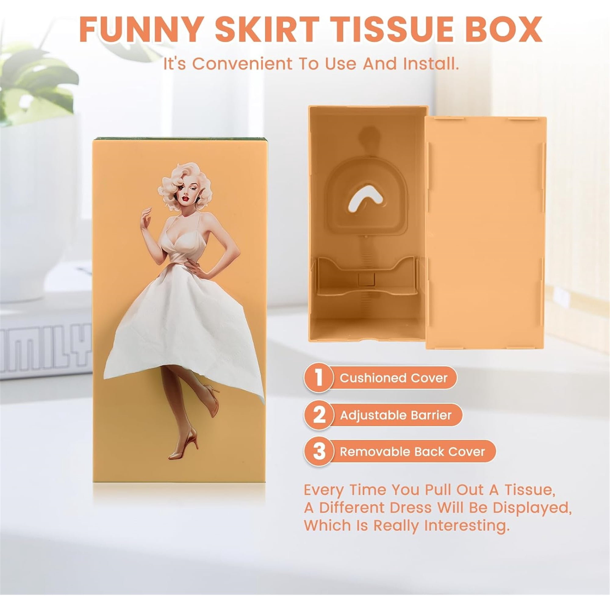 knee length dresses for ladies Flying Skirt Tissue Box – soapandwaternewport main image 0