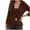 Coffee, variant on Womens Cardigan Casual Solid Color Lace Cover Up Open Front Tops Long Sleeve V Neck Slimming Women's Sweaters Wine S