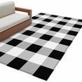thumbnail image 2 of Black White Plaid Area Rug 4x6 FT, Non Slip Kids Room Carpet, Spring Farmhouse Buffalo Checkered Washable Soft Floor Carpet Non-Shedding Throw Rug for Dorm Kitchen Study Room Home Office Bedside, 2 of 9