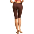 thumbnail image 4 of MOPAS Women's Ribbed Waistband 19" Knee Length Cropped Plain Capri Leggings, 4 of 5