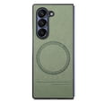 thumbnail image 4 of ELEHOLD Magnetic Case for Samsung Galaxy Z Fold 6, Slim Lightweight Faux Leather Non-Slip Rugged Anti-Scratch Shockproof Case, Wireless Charging Compatible,Green, 4 of 11
