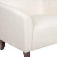 Emma + Oliver Ivory LeatherSoft Loveseat with Cherry Wood Feet
