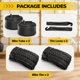 2-Pack 26x2.10 Inch Mountain Bike Tires and Inner Tubes Schrader Valve ...