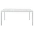 thumbnail image 3 of Athena Rectangular 64-inch Faux Marble Dining Table Chrome, 3 of 7