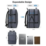 UKEIN Travel Backpack with USB Charging Port 40L Expandable 17 Inch Carry On Backpack Water-resistant Work Business Laptop Backpack for Men