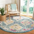 thumbnail image 3 of SAFAVIEH Madison Lanford Vintage Geometric Area Rug, Dark Blue/Yellow, 3' x 3' Round, 3 of 8