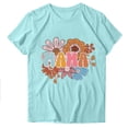 thumbnail image 1 of Blusas de Manga Corta para las Mujeres Divertido Impreso Cuello Redondo Tee, Vintage Humor Gráfico Blusas de Primavera para las Mujeres, 1 of 3