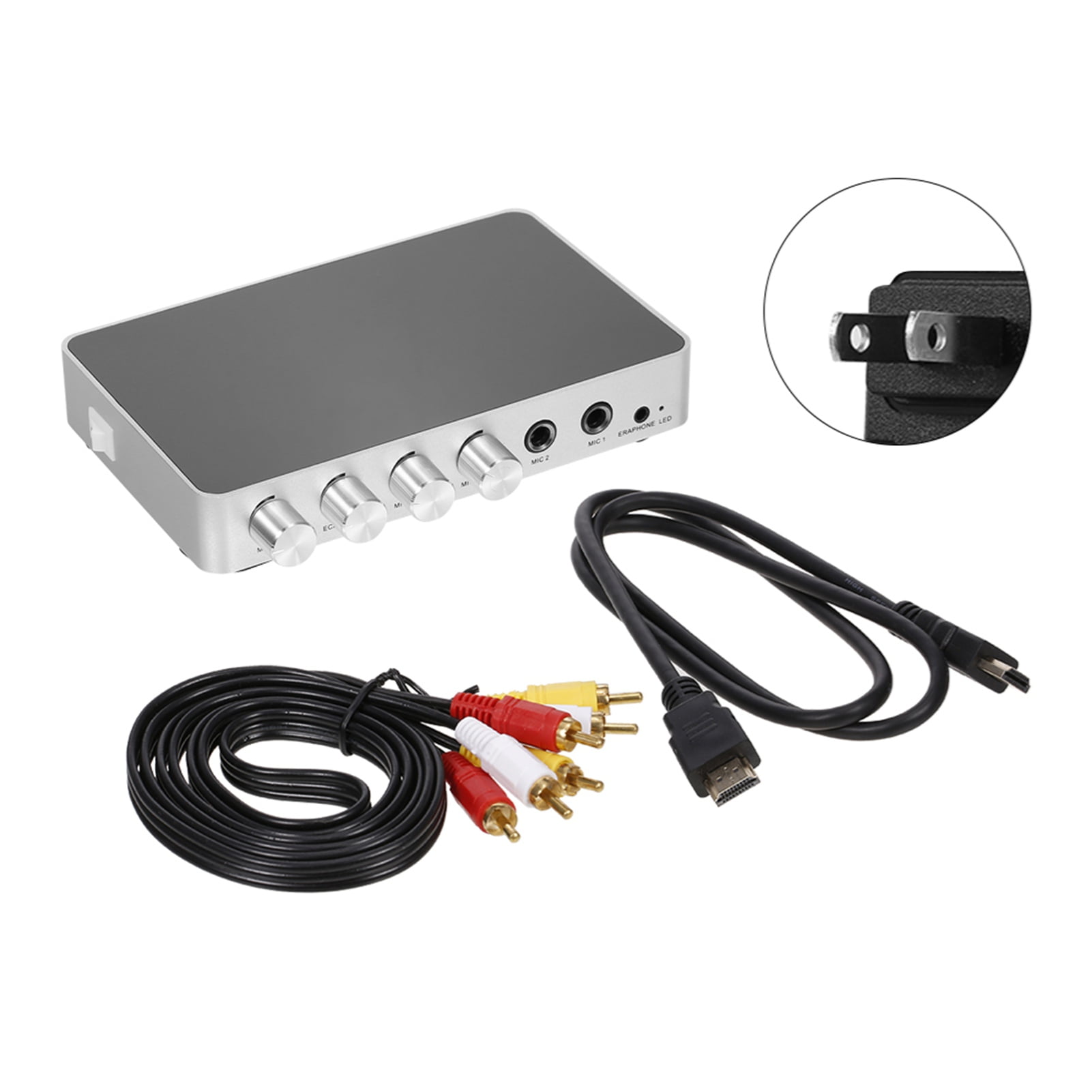 Digital Karaoke Sound Mixer Portable Digital Stereo Audio System 4K/2K HD Karaoke Amplifier With Microphone