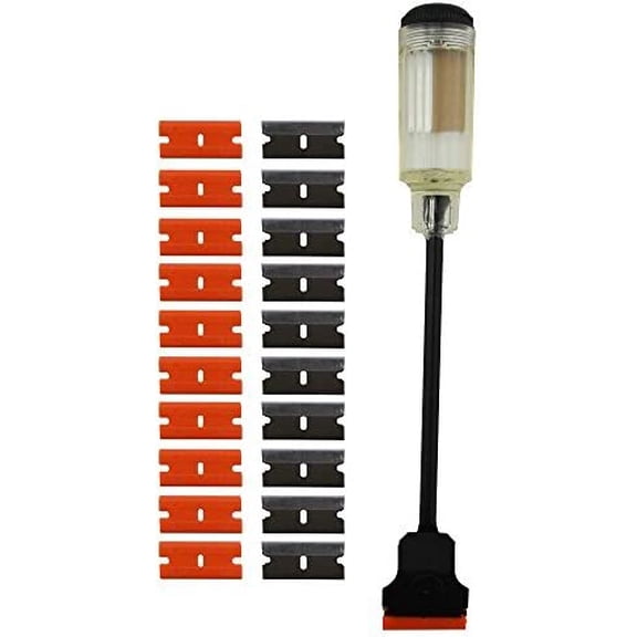 Performance Tool 12-Inch Long Reach Extension Scraper with 10PCS Carbon Steel Razor Scraper Blades