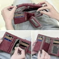 thumbnail image 3 of Womens Small Bifold Leather Wallets Rfid Ladies Wristlet With Card Slots Id Window Zipper Coin Purse - Purple, 3 of 3