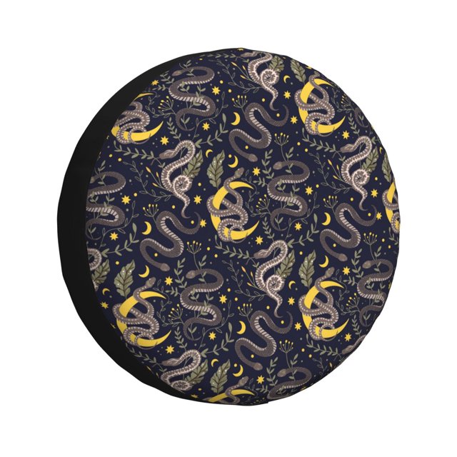 Fotbe Snake Sleep Funda de Llanta de Repuesto con Estampado, Engrosada, Ajuste Universal para Jeep, Remolque, RV, SUV, Camión-16 inch
