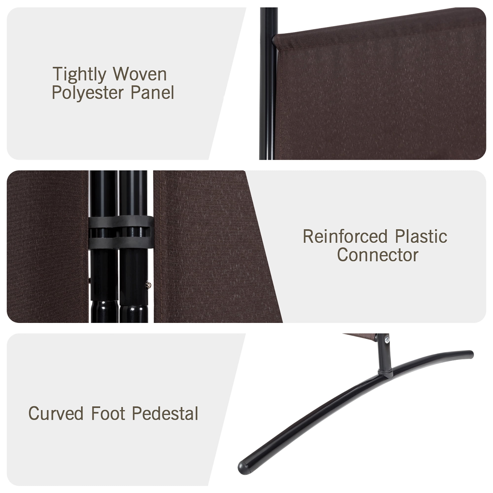 Costway 3-Panel Room Divider Folding Privacy Partition Screen for Office Room Brown
