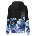 thumbnail image 4 of Fmbrln Womens Fall Hooded Sweatshirts Fashion Long Sleeve Hoodie Casual Loose Floral Print Pullover Tops with Pockets Black 2XL, 4 of 5